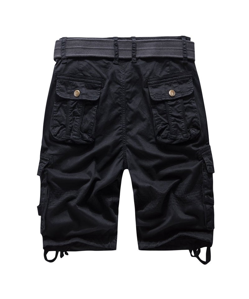 FOURSTEEDS Women's Cotton Relaxed Fit Casual Multi-Pocket Bermuda Cargo Shorts Black US 10 - Image 2